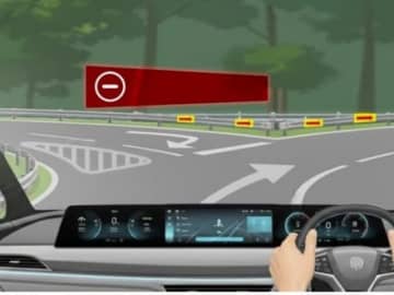高速道路の逆走を「空中ディスプレイ」で防ぐ　三菱電機がCEATECで展示