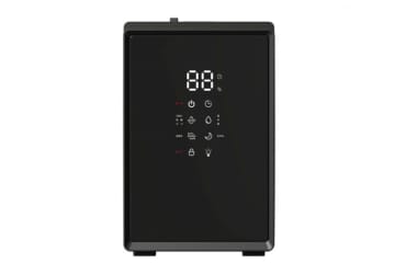 たき火のような灯りでリラックス！ お手入れ簡単な「キューブ型スチーム式加湿器」