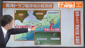 【解説】南海トラフ震源域で 水深約2000メートルの海底の「沈降」を初観測