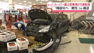 スーパー屋上駐車場から車転落　男性搬送　北海道・釧路市