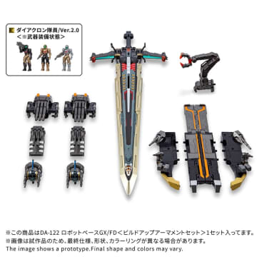 ダイアクロン「DA-122 ロボットベースGX/FD＜ビルドアップアーマメントセット＞」登場！首都防衛RB大隊の旗艦機「ジーエックス」を強化するユニット群などのセット