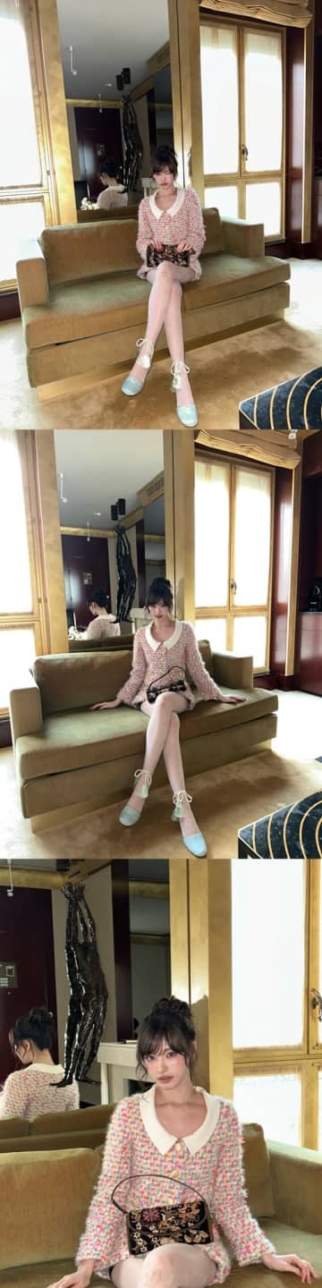 おみ脚の長さバグってる…超ミニワンピで足組み、IVE・リズの近況に反響「超最強」【PHOTO】