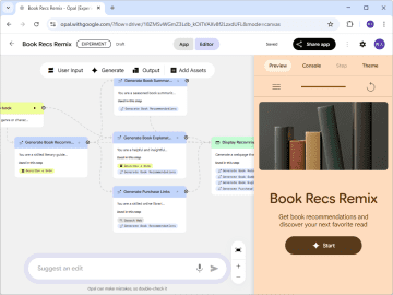 Google、自然言語で強力なAIミニアプリを構築できる「Opal」を日本でも提供開始／ノードベースのビジュアルエディターでデバッグ、コーディングの知識は不要