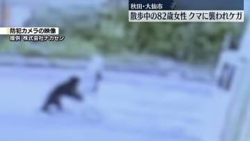82歳女性がクマに襲われケガ、その瞬間を防犯カメラが捉える　秋田・大仙市