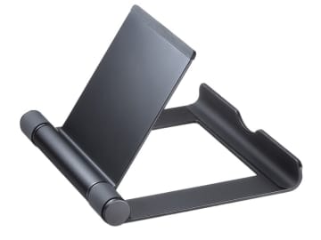 角度を無段階調整できる折りたたみ式タブレット用アルミスタンド