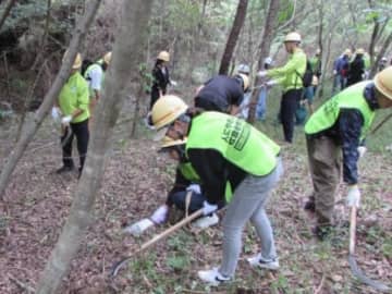 回胴遊商 関東・甲信越支部、やどりき水源林で森林整理活動を実施