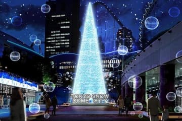 東京ドームシティ“約100万球の光”輝く25年冬イルミネーション、シャボン玉舞う約15mツリーなど