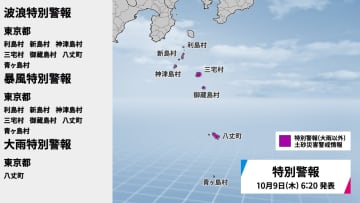 伊豆諸島　八丈町に大雨特別警報　これまでに経験したことのない大雨　直ちに身の安全確保を