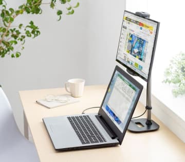 ノートPCとモバイルモニターをいい感じの縦並びにできる17.3インチ対応のスタンド3製品、サンワサプライが発売