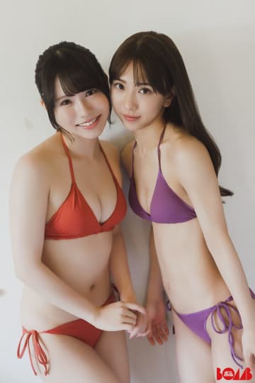 SKE48・熊崎晴香＆佐藤佳穂、三角ビキニで初のペア水着グラビア