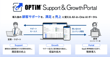 顧客サポートとアップセルをAIで自動化・効率化「OPTiM Support & Growth Portal」を提供開始 ~顧客サポートを「満足」と「売上」に変える、サポートサイト生成、AIチャットボット、AI問い合わせ管理などを搭載したAll-in-One AIポータル~