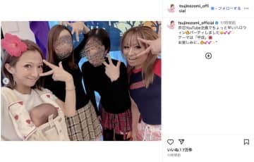 辻希美、平成ギャルメイク＆ルーズソックス姿に　夫・杉浦太陽や娘たちと少し早いハロウィンパーティ