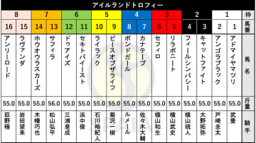 【アイルランドT枠順】関屋記念勝ち馬カナテープは4枠7番　ルメール騎手とコンビ継続のボンドガールは4枠8番