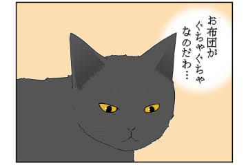 【マンガ・老猫日誌＃30】ぐちゃぐちゃな布団の意味は？18歳の元保護猫・桃姐
