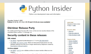 「Python」v3.12/3.11/3.10/3.9に最大深刻度がHIGHの脆弱性 ～修正版が公開／同梱のlibexpatライブラリに存在する制限ないリソース割り当てなど