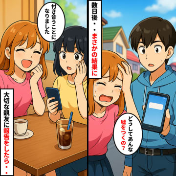彼氏できたと報告した瞬間、親友の顔色が変わった。まさか、あんな行動に出るなんて…【短編小説】