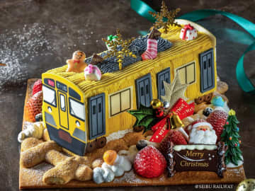 【川越プリンスホテル】クリスマスを華やかに彩る西武イエローケーキ西武鉄道2000系「クリスマストレインケーキ」が登場