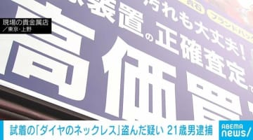 試着した「ダイヤのネックレス」を盗んだか 21歳男を現行犯逮捕 東京・上野