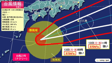 【台風23号】あす朝「強い」勢力で伊豆諸島に接近　猛烈な風や大雨で新たな災害発生の恐れも