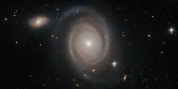 孤独に見えても実は違う　ハッブル宇宙望遠鏡が観測した渦巻銀河「NGC 1706」