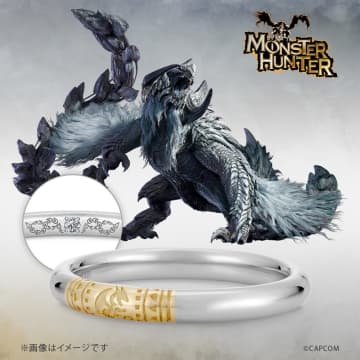 金プラチナ製『モンスターハンター』ブライダルリングに新作、アルシュベルドとラギアクルスが登場