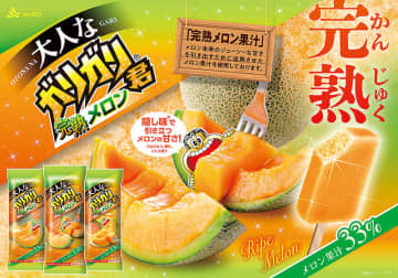 赤城乳業、きょう14日から新アイスを全国発売　メロンのジューシーな甘さ伝わる“大人なガリガリ君完熟メロン”　隠し味に新たな果汁が