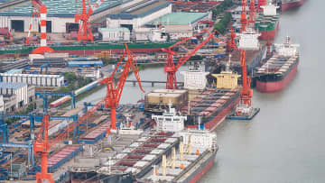 中国造船業の主要3指標、世界シェアで引き続き首位を維持