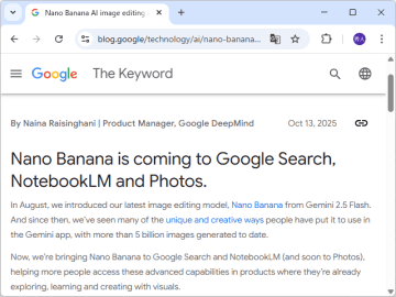 Google、画像生成AI「Nano Banana」を「レンズ」や「NotebookLM」にも統合／間もなくスマートフォン向けの「フォト」アプリにも導入へ