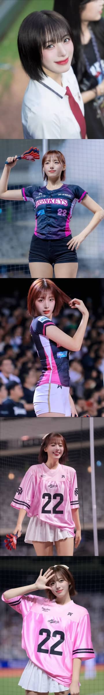 ショーパンからのぞく“女神の太もも”！韓国美女チアのきらめく制服笑顔「RAKUTEN NONSTOP!!」【PHOTO】
