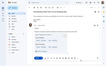 Gmail、AIが会議日程を自動提案してくれる新機能。日程調整の手間が省ける