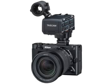 TASCAM、「ニコン ZR」にデジタル音声入力できるXLRマイクアダプター