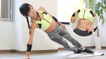 【2分で効く】浮き輪肉を硬くさせる「横向きプランク」、やってみて！