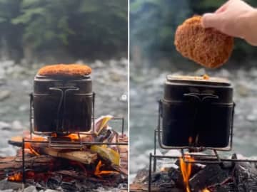 フランス軍飯盒一台で三役！無骨派キャンパーが作るカツカレーがおいしすぎる！