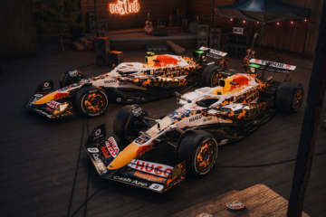 レーシングブルズ、F1アメリカGPのスペシャルリバリーを発表。米ミュージシャンとのコラボで琥珀色に