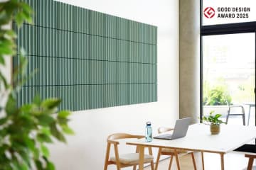 紙再生材を100％使用したサステナブルな吸音パネル「REBORN PULP吸音パネル」が2025年度グッドデザイン賞を受賞　2025年10月15日(水)より先行予約開始