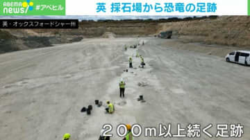 200m以上続く巨大な恐竜の足跡を発見！爆破による大迫力の発掘も イギリス