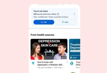 YouTube、うつ病などメンタルヘルスの動画を検索時に表示