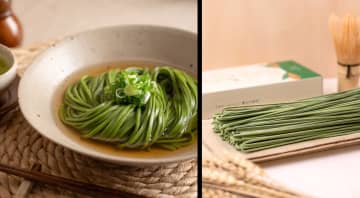 抹茶の魅力を“すする”かたちで届けたい…祇園辻利から茶の美しさを“一筋の麺”に込めた「抹茶うどん」登場！
