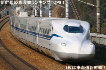 新幹線の乗客数ランキングTOP8！　1位は東海道新幹線、2位は山陽新幹線、3位は東北新幹線！
