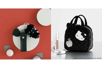セブン-イレブン、黒い「ハローキティ」が大人かわいいポーチとリップチャームを発売