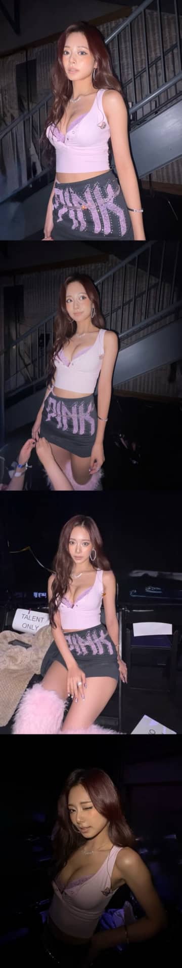 ちょっと見せすぎでは…？TWICE・ツウィ、ランジェリーのぞく大胆衣装でボリューミーな美貌発散【PHOTO】