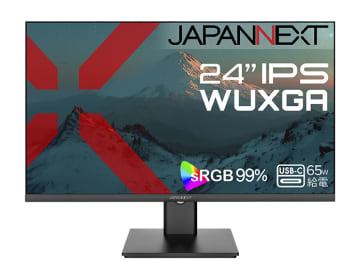 JAPANNEXT、2万円台半ばの24型WUXGA液晶モニター。65W給電やピボット対応