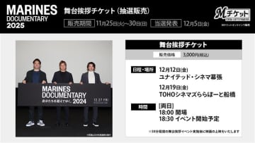 【千葉ロッテ】ドキュメンタリー映画「MARINES DOCUMENTARY 2025（仮題）」の前売り券販売および舞台挨拶のチケット抽選販売を実施！
