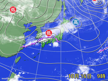 低気圧や前線の影響で広範囲で雨　落雷や突風に注意