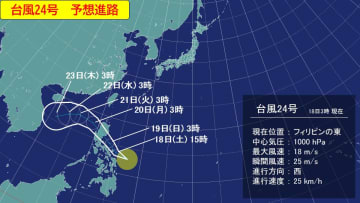 台風24号(フンシェン)発生　本州への影響はないものの、沖縄では雨が強まる可能性