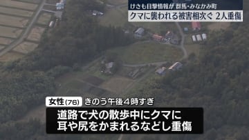 クマに襲われる被害相次ぐ、2人重傷…けさも目撃情報　群馬・みなかみ町