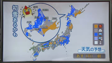 【あすの天気】日本海側は広く曇りや雨　北海道は日本海側やオホーツク海側中心に平地でも雪