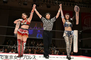 上福ゆき＆上原わかながまなせゆうな＆凍雅を激闘の末に破り、プリンセスタッグ王座初V！「まなせさんもお母さんも新大久保の韓国ご飯、奢り返してやるよ！」