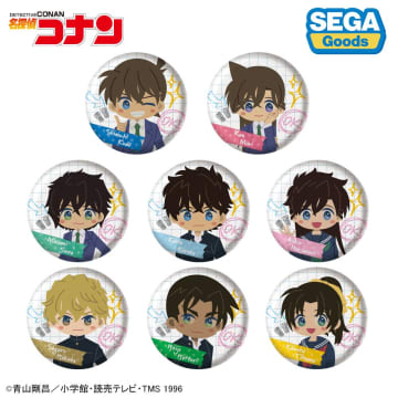 【コナン新作】可愛すぎる学生ver.の缶バッジが登場！新一、平次、快斗ら8キャラが集合！10月23日予約開始
