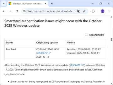2025年10月のWindowsセキュリティパッチでスマートカード認証・証明書に問題／幅広いプラットフォームに影響
